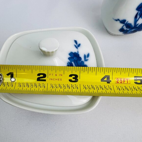 Eschenbach Bavaria Sugar & Creamer Set Blue Floral Porcelain Vintage Germany - Picture 11 of 12